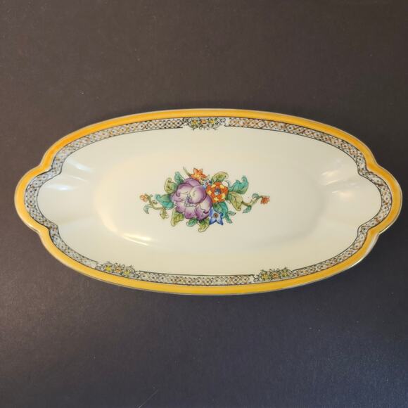 Noritake Handcrafted Vintage Oval Floral Porcelain Vegetable Dish Japan - Picture 1 of 12